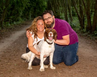 family portrait with dog